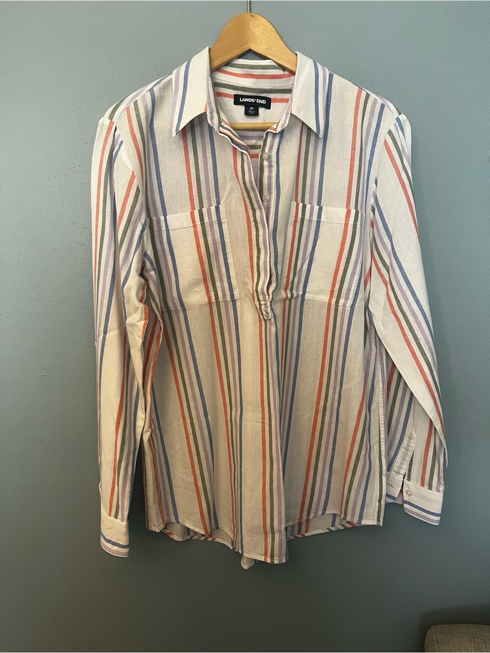 Lands' End Striped Popover Tunic